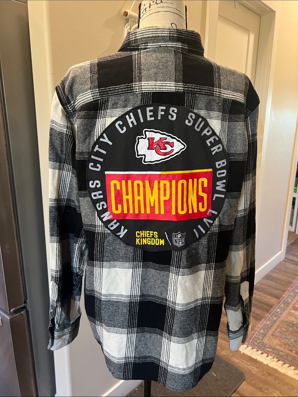 Kansas City Chiefs Upcycled Flannel Shirt